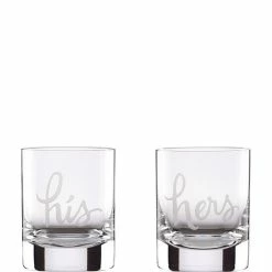 Top 10 👍 Kate Spade New York Two Of A Kind His & Hers Wedding Double Old-Fashioned Glass Pair Clear ⭐