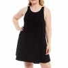 Coupon 🤩 Kate Spade New York Plus Size Scoop Neck Solid Jersey Knit Chemise Black 🌟
