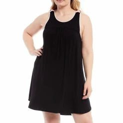 Coupon π€© Kate Spade New York Plus Size Scoop Neck Solid Jersey Knit Chemise Black π