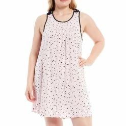 Hot Sale π― Kate Spade New York Plus Size Dot Jersey Knit Sleeveless Chemise Pink Dot βοΈ
