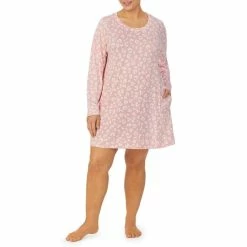 Deals 🥰 Kate Spade New York Plus Size Animal Print Long Sleeve Jewel Neck Short Nightgown Pink Print 🔔 -Kate Spade New York shop unnamed file 1109