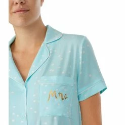 Best Sale 😍 Kate Spade New York Confetti Dot Printed Mrs. Jersey Shorts & Top Coordinating Pajama Set Aqua 🛒 -Kate Spade New York shop unnamed file 1129