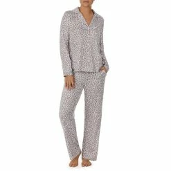 Best reviews of 🎁 Kate Spade New York Animal Print Long Sleeve Notch Collar Neck Long Pajama Set White/animal ⌛