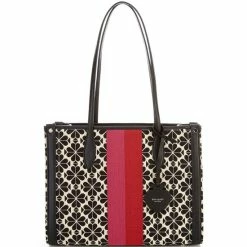Best deal 🤩 Kate Spade New York Medium Market Spade Flower Stripe Tote Bag Cream Multi 👏