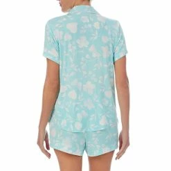 Hot Sale ⌛ Kate Spade New York Floral Print Short Sleeve Notch Collar Shorty Pajama Set Blue/white ⭐ -Kate Spade New York shop unnamed file 1153