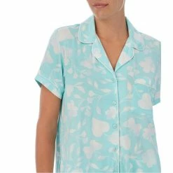 Hot Sale ⌛ Kate Spade New York Floral Print Short Sleeve Notch Collar Shorty Pajama Set Blue/white ⭐ -Kate Spade New York shop unnamed file 1155