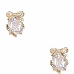 Top 10 ⭐ Kate Spade New York Pave Present Stud Earrings Clear/gold ❤️