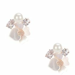 Promo 🎉 Kate Spade New York Precious Pansy Cluster Stud Earrings White Multi 😀