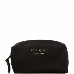 New ⭐ Kate Spade New York Everything Puffy The Little Better Nylon Medium Cosmetic Case Black 🥰