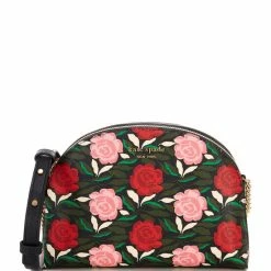 Best reviews of π Kate Spade New York Morgan Rose Garden Double Dome Leather Crossbody Bag Black Multi π