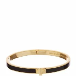 Best Pirce 🤩 Kate Spade New York Heritage Spade Thin Enamel Spade Bangle Bracelet Black ✔️