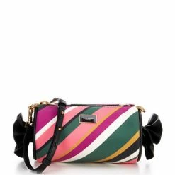 New 😀 Kate Spade New York Sweet Treats Festive Multi Stripe Jacquard Small Barrel Crossbody Bag 🛒