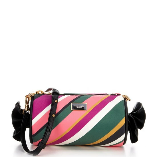 New ๐ Kate Spade New York Sweet Treats Festive Multi Stripe Jacquard Small Barrel Crossbody Bag ๐ 1 New ๐ Kate Spade New York Sweet Treats Festive Multi Stripe Jacquard Small Barrel Crossbody Bag ๐