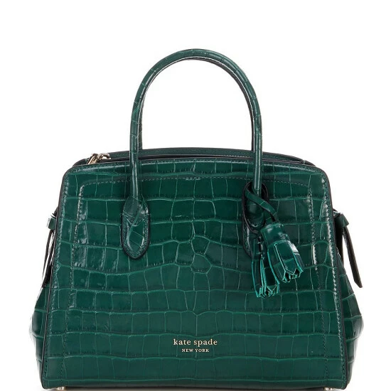 Cheapest π― Kate Spade New York Knott Croco-Embossed Leather Medium Satchel Bag Medieval Forest π€© 1 Cheapest π― Kate Spade New York Knott Croco-Embossed Leather Medium Satchel Bag Medieval Forest π€©