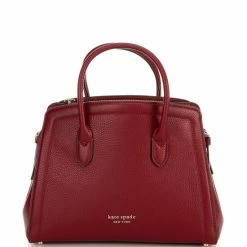 Best deal 💯 Kate Spade New York Knott Pebble Leather Medium Satchel Bag Autumnal Red ⭐