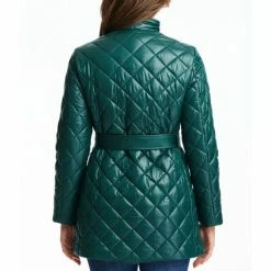 Coupon 🎉 Kate Spade New York Quilted Belted Single Breasted Stand Collar Long Sleeve Puffer 🧥 Coat Pine Green 😀 -Kate Spade New York shop unnamed file 1300