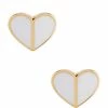 Best Sale 🎉 Kate Spade New York Heritage Spade Small Heart Stud Earrings White 😀