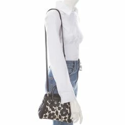 Promo ✔️ Kate Spade New York Knott Rosy Garden Embossed Pebbled Leather Mini Satchel Bag Black Multi 🔔 -Kate Spade New York shop unnamed file 1327