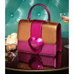 Hot Sale 🛒 Kate Spade New York Jeweled Heart Snap Closure Mini Top Handle Colorblock Metallic Leather Satchel Bag Locket Pink Multi 👏 -Kate Spade New York shop unnamed file 1331
