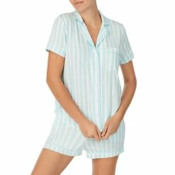Top 10 βοΈ Kate Spade New York Striped Jersey Top & Short Coordinating Pajama Set Aqua Stripe π