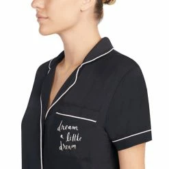 Hot Sale ❤️ Kate Spade New York Dream A Little Dream Jersey Knit Shorty Pajamas Black ⭐ -Kate Spade New York shop unnamed file 1401
