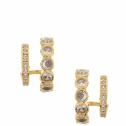 Flash Sale 🔥 Kate Spade New York Dazzle Double Huggie Hoop Earrings Clear 💯