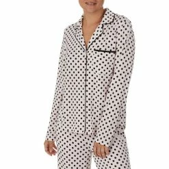 Coupon ⌛ Kate Spade New York Dotted Long Sleeve Notch Collar Button Front Pajama Set Blush Dot ⭐ -Kate Spade New York shop unnamed file 145