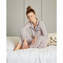 Coupon ⌛ Kate Spade New York Dotted Long Sleeve Notch Collar Button Front Pajama Set Blush Dot ⭐ -Kate Spade New York shop unnamed file 146
