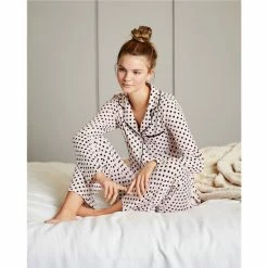 Coupon ⌛ Kate Spade New York Dotted Long Sleeve Notch Collar Button Front Pajama Set Blush Dot ⭐ -Kate Spade New York shop unnamed file 147