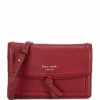 Hot Sale 🧨 Kate Spade New York Knott Pebbled Leather Flap Crossbody Bag Autumnal Red 😍