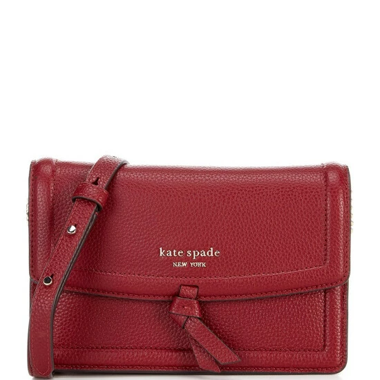 Hot Sale 🧨 Kate Spade New York Knott Pebbled Leather Flap Crossbody Bag Autumnal Red 😍 1 Hot Sale 🧨 Kate Spade New York Knott Pebbled Leather Flap Crossbody Bag Autumnal Red 😍