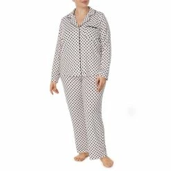 Cheapest π― Kate Spade New York Plus Size Dot Print Notch Collar Neck Long Sleeve Pajama Set Blush Dot π―