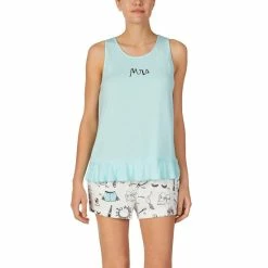 Cheap π₯ Kate Spade New York Mrs. Knit Tank And Short Set Aqua/novelty Print β