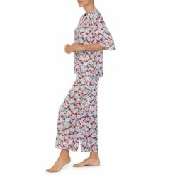Promo 🛒 Kate Spade New York Floral Print 3/4 Sleeve Split V-Neck Woven Pajama Set Multicolor 😍 -Kate Spade New York shop unnamed file 1496
