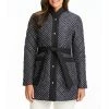 Top 10 🔔 Kate Spade New York Quilted Dot Print Single Breasted High Neck Insulated Long Sleeve Belted 🧥 Coat Printed Dot/black 🥰