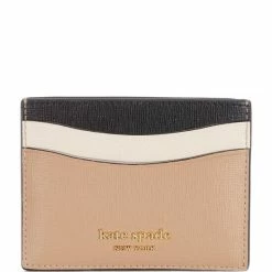 Promo ❤️ Kate Spade New York Morgan Colorblock Card Holder Cafe Mocha Multi 🎁