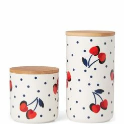 Promo 😍 Kate Spade New York Vintage Cherry Dot Canister 2-Piece Set 😍