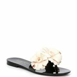 Buy ✨ Kate Spade New York Jaylee 3D Flowers Jelly Slides Black/french Cream 🤩