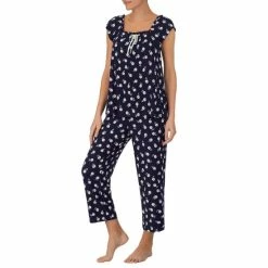 Coupon 💯 Kate Spade New York Flower Print Square Neck Cap Sleeve Pajama Set Dark Blue 🌟 -Kate Spade New York shop unnamed file 1663