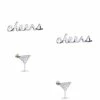 Wholesale 🎁 Kate Spade New York Say Yes Cheers Stud Earring Set Silver 👏
