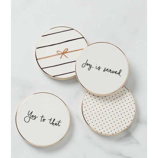 Best Sale π₯ Kate Spade New York A Charmed Life 4-Piece Coaster Set π€© 3 Best Sale π₯ Kate Spade New York A Charmed Life 4-Piece Coaster Set π€© - Image 3