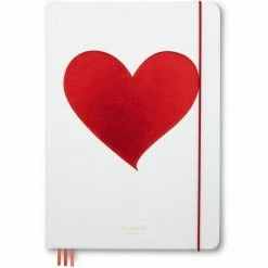 Discount ✔️ Kate Spade New York Valentines Hearts Take Note XL Notebook White 👍