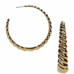 Best deal 🤩 Kate Spade New York French Twist Hoop Earrings Gold 😉