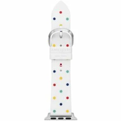 Coupon 😍 Kate Spade New York White Multi Dot Silicone 38/40/41mm Band For Apple ⌚ Watch® White/multi ❤️