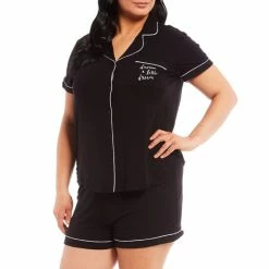 Best reviews of π₯° Kate Spade New York Plus Size #double;dream A Little Dream#double; Coordinating Jersey Knit Shorty Pajama Set Black π§¨