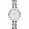 Outlet ✔️ Kate Spade New York 👩 Women's Morningside Three-Hand Stainless Steel Bracelet ⌚ Watch Silver ✨