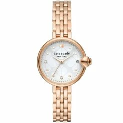 Outlet 🌟 Kate Spade New York 👩 Women's Chelsea Park Three-Hand Date Rose Gold Stainless Steel Bracelet ⌚ Watch 👏