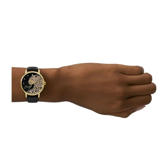 Cheapest π Kate Spade New York π© Women's Metro Leopard Three-Hand Black Leather Strap β Watch π 4 Cheapest π Kate Spade New York π© Women's Metro Leopard Three-Hand Black Leather Strap β Watch π - Image 4