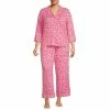 Discount ⭐ Kate Spade New York Plus Size Confetti Hearts Print Notch Collar 3/4 Sleeve Knit Pajama Set Pink/white 👏