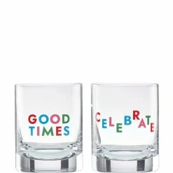 Promo 🛒 Kate Spade New York Celebrate Double Old Fashioned Glasses, Set Of 2 No Color 🎁